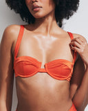 ADELE ORANGE SHINY LYCRA TOP