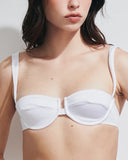 ADELE WHITE SHINY LYCRA TOP