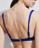 ADELE TOP IN SHINY BLUE LYCRA