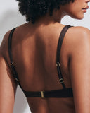 ADELE TOP IN SHINY LYCRA SEPIA