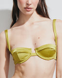 ADELE GREEN SHINY LYCRA TOP