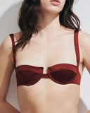 ADELE TOP LYCRA SHINY WINE