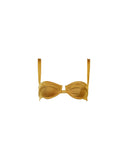 ADELE TOP IN SHINY LYCRA OCHRE