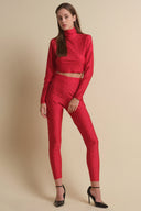 EMILY LEGGINGS STRASS  ROSSO