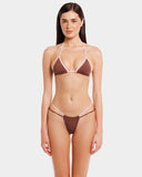 IRIS TOP BORDATO MARRONE