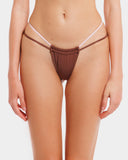 DANA SLIP BORDATO MARRONE SCURO
