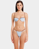 TOP ESTER VELLUTO CELESTE