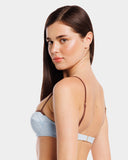 TOP ESTER VELLUTO CELESTE