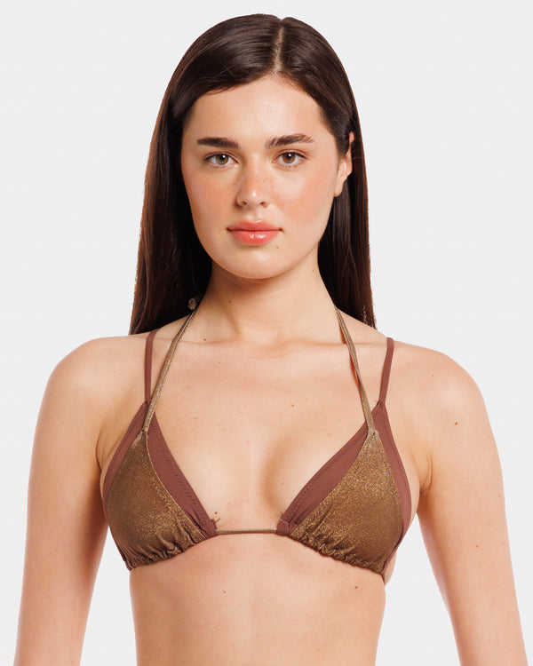 MIRTE TOP LUREX  MARRONE