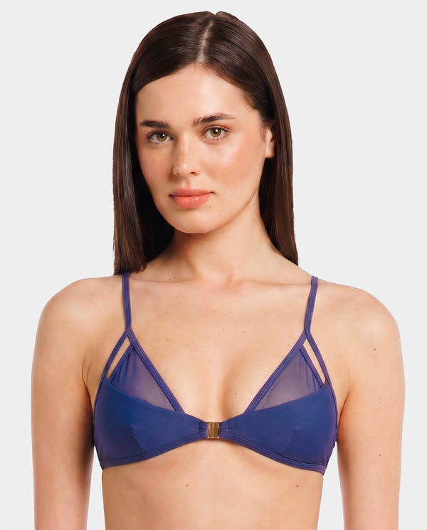REA TOP TULLE  BLU